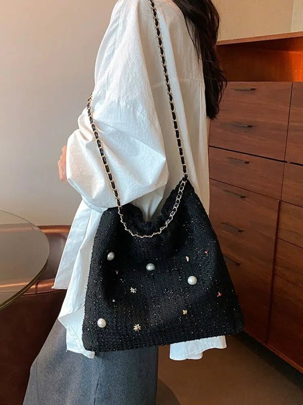 Chain Strap Embellished Tote Bag Online now - Image 3