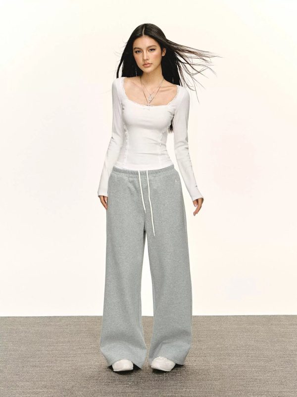 Drawstring Waist Casual Wide-Leg Pants Fashion - Image 5