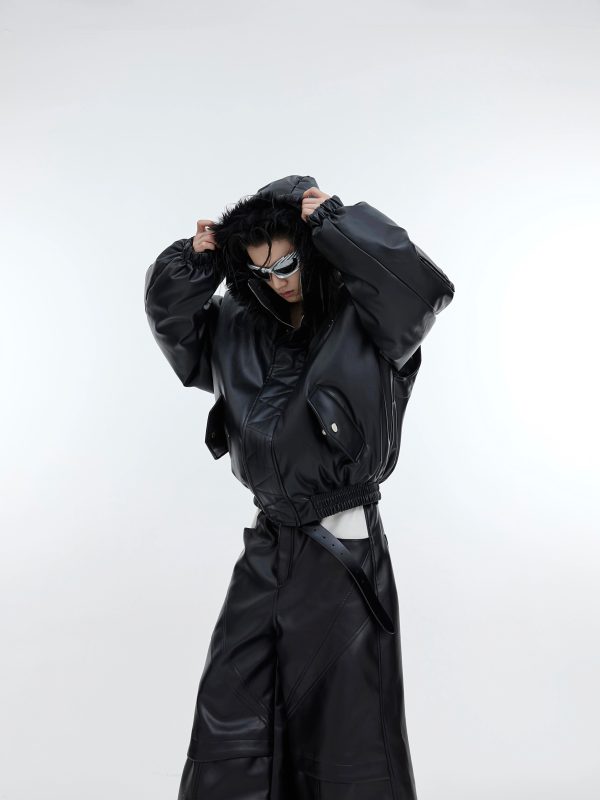 Hooded Insulated Jacket with Fur Collar For Discount - Image 2