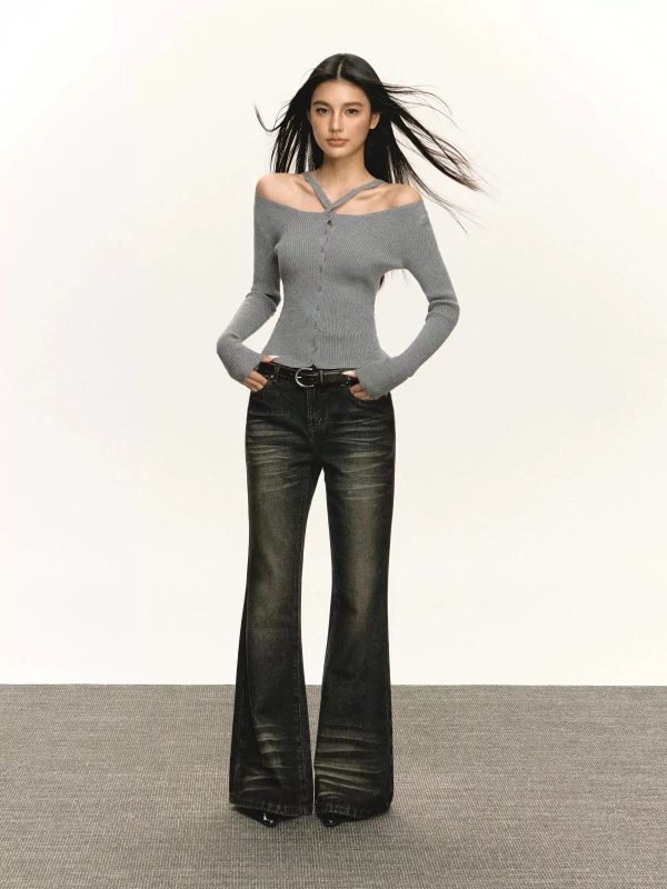 Flare Leg Denim Pants Fashion - Image 5