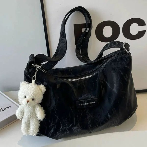 Teddy Bear Charm Soft Tote Bag Hot on Sale - Image 5