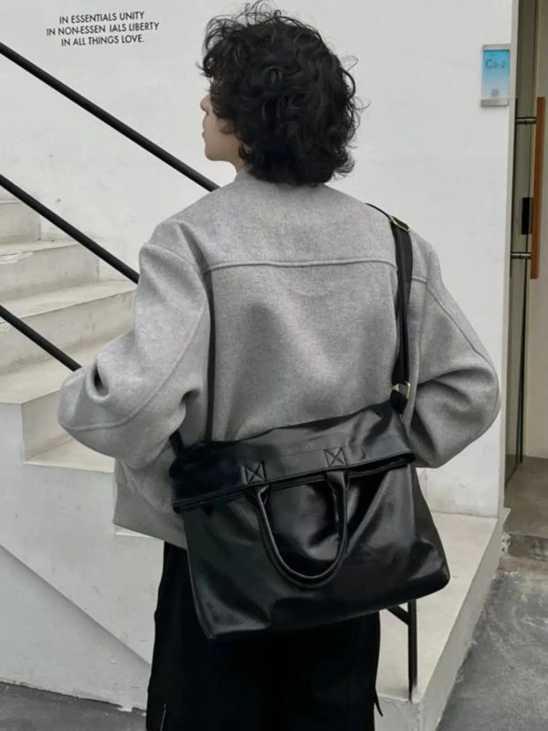 Retro Leather Crossbody Tote Bag Hot on Sale - Image 2