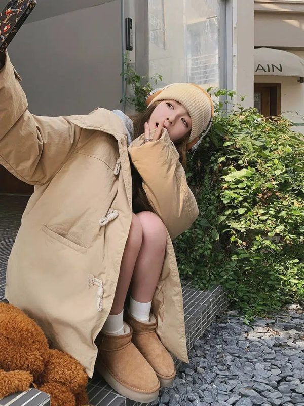 Short Horn Button Down Duck Down Jacket For Cheap - Image 4