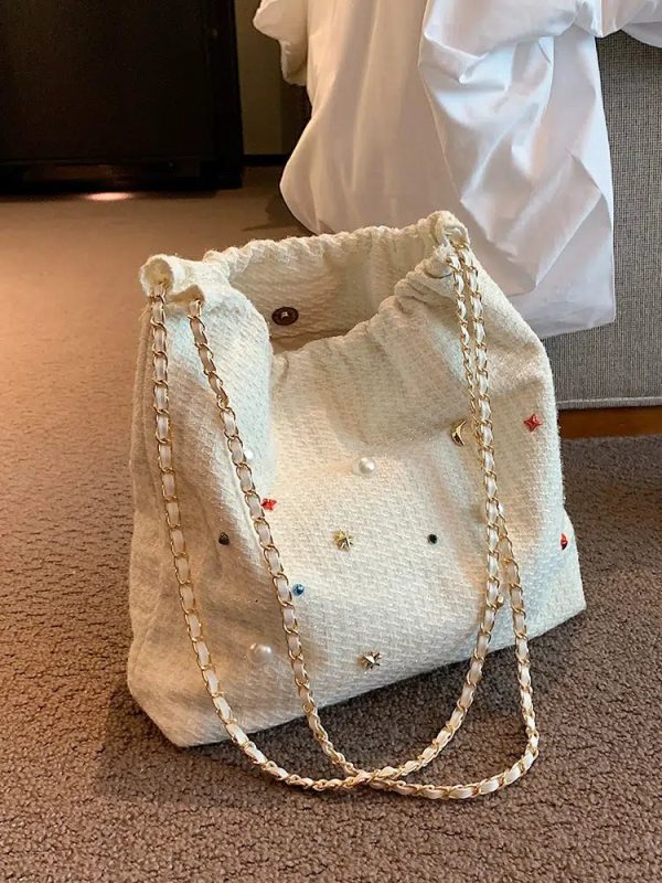Chain Strap Embellished Tote Bag Online now