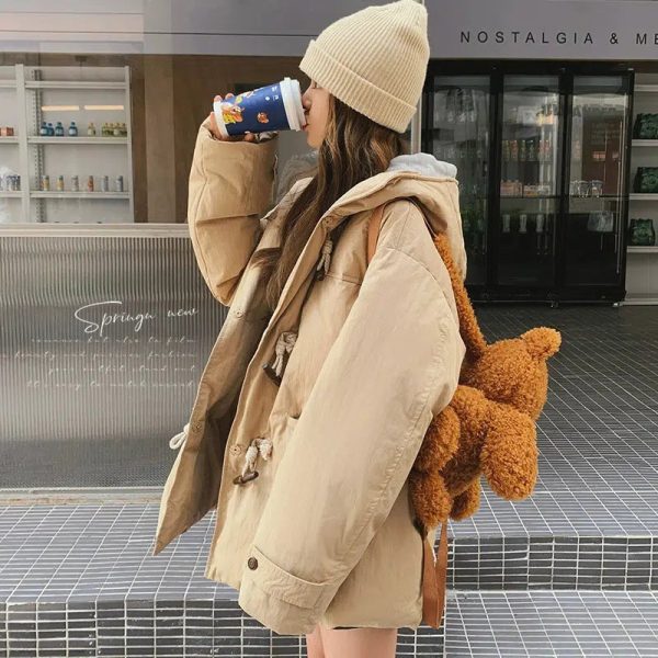 Short Horn Button Down Duck Down Jacket For Cheap