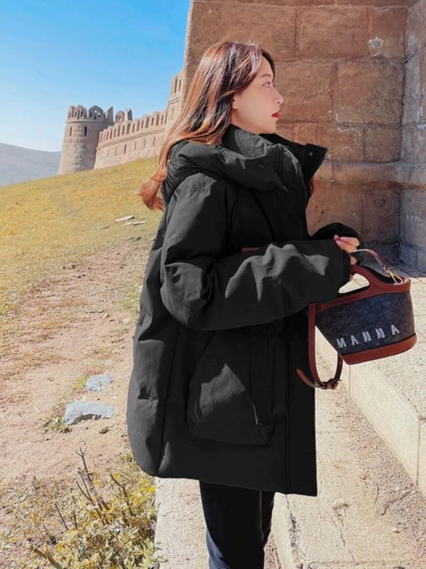 Hooded Loose Fit Down Jacket on Sale - Image 4