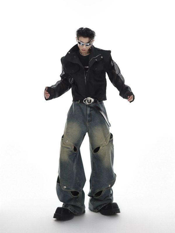 Heavy Distressed Wide-Leg Jeans Online Sale - Image 5