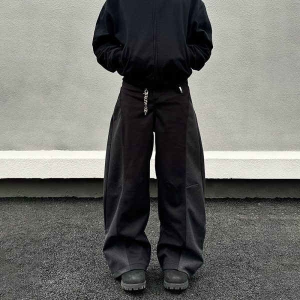 Wide-Leg Woolen Drape Casual Pants Fashion - Image 2