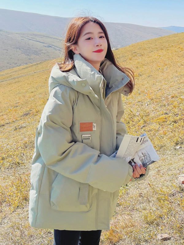 Hooded Loose Fit Down Jacket on Sale - Image 2