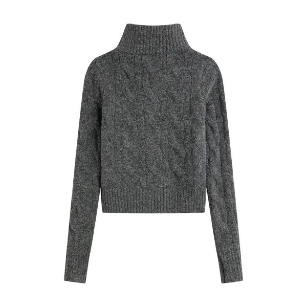 Cable Knit Full-Zip Sweater For Discount - Image 5
