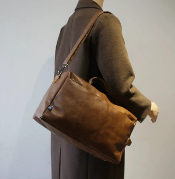 Large Capacity Leather Shoulder Bag Online now - Image 5