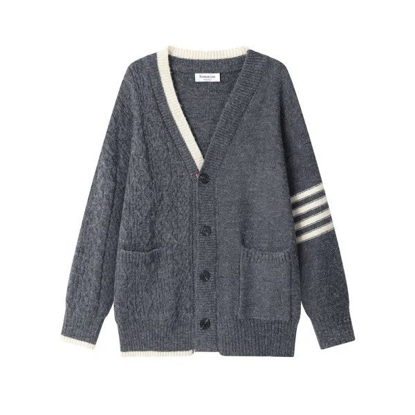 Cable Knit  Pockets Cardigan Sale - Image 2