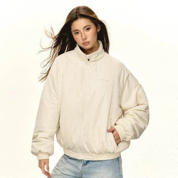 Vintage Stand Collar Cozy Insulated Coat Hot on Sale - Image 2