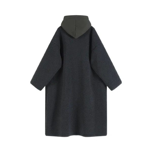 Button Closure Hooded Wool Coat Online now - Image 5