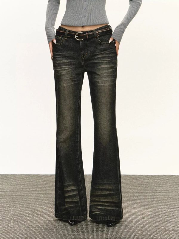 Flare Leg Denim Pants Fashion - Image 2