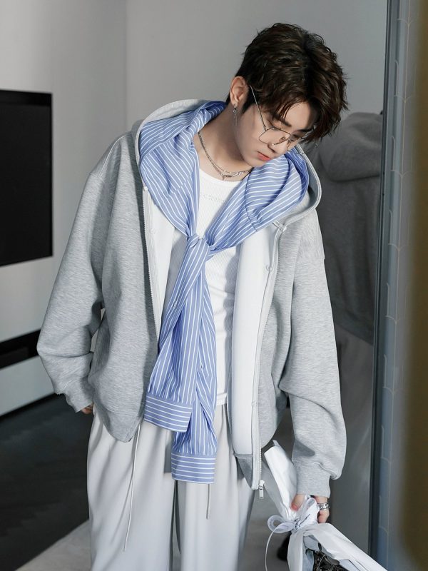 Striped Patchwork Hooded Jacket For Discount - Image 3