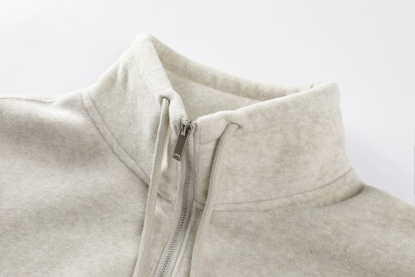 High Neck Zip-up Sweatshirt Fashion - Image 4