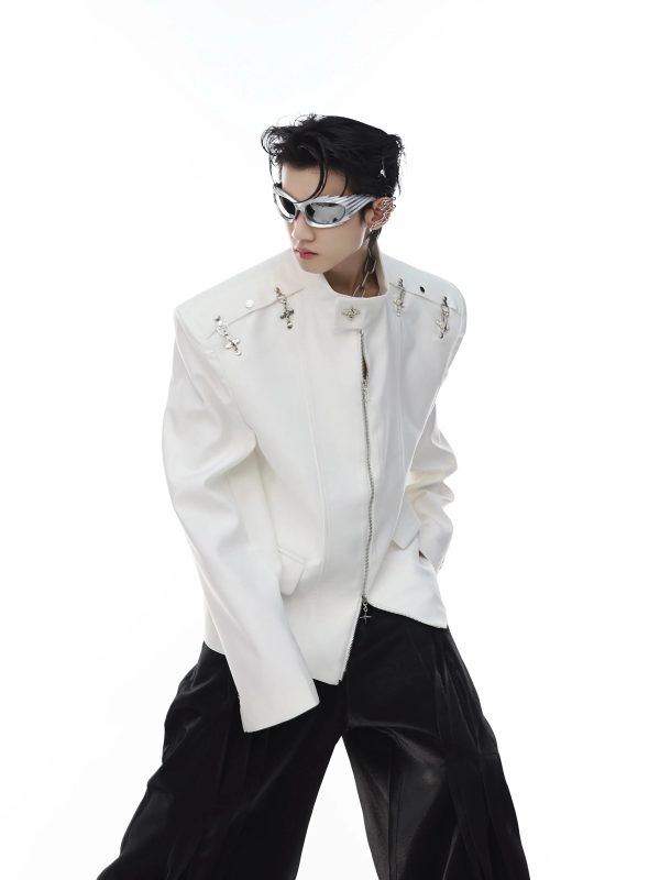 Metal Airplane Button Suit Jacket Online Sale