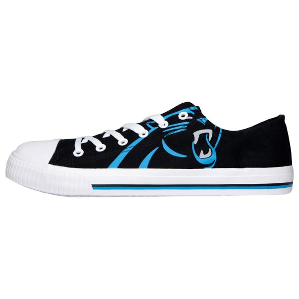 Carolina Panthers NFL Mens Low Top Big Logo Canvas Shoes For Sale - Image 2