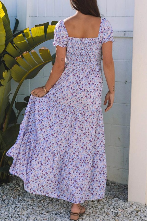 Hazel Blues® |  Tiered Floral Shirred High Waist Maxi Dress Supply - Image 2